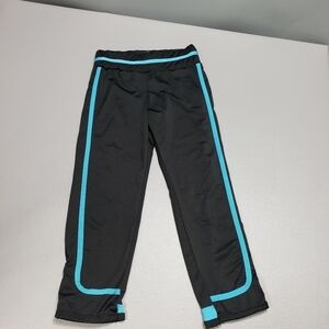 Girls black and blue leggings size 10/12